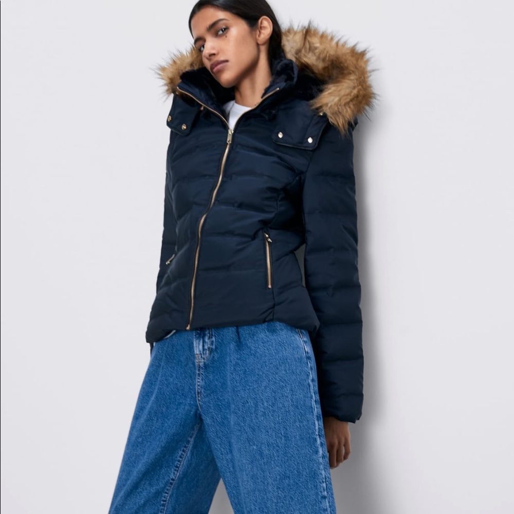 zara down jacket